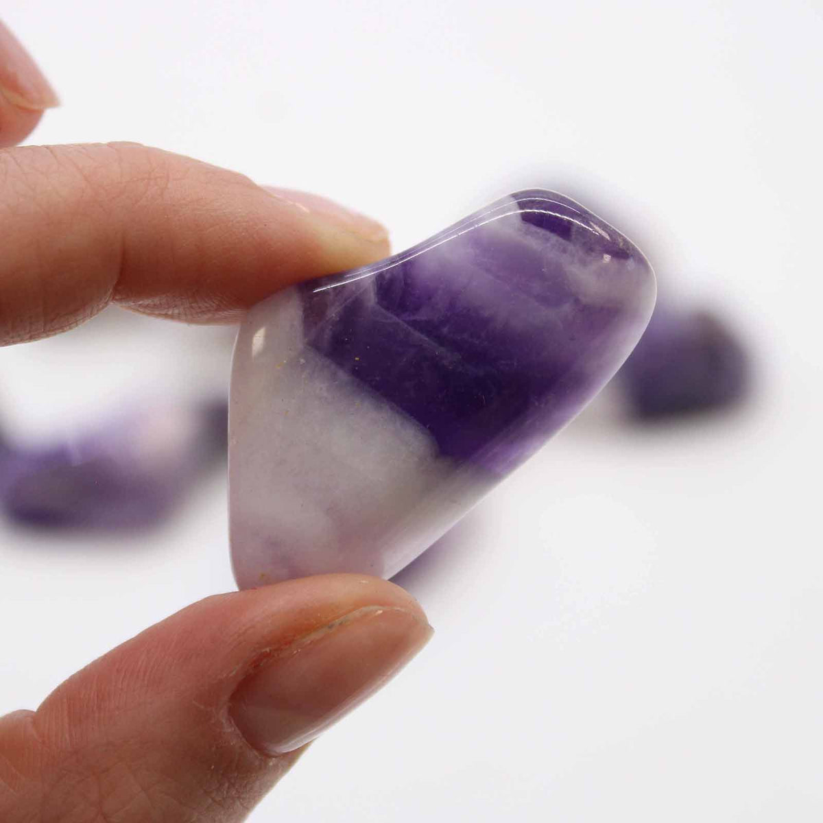 L Tumble Stones - Amethyst Banded Grade B (Pack of 24) - view 2