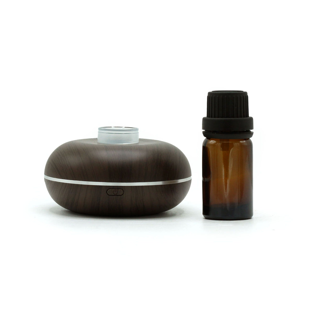 Mini single waterless essential oil nebuliser in dark wood finish - view 5