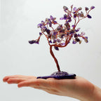 Lrg Gemstone Tree - Amethyst on Natural Agate Base (100 stones) - view 3