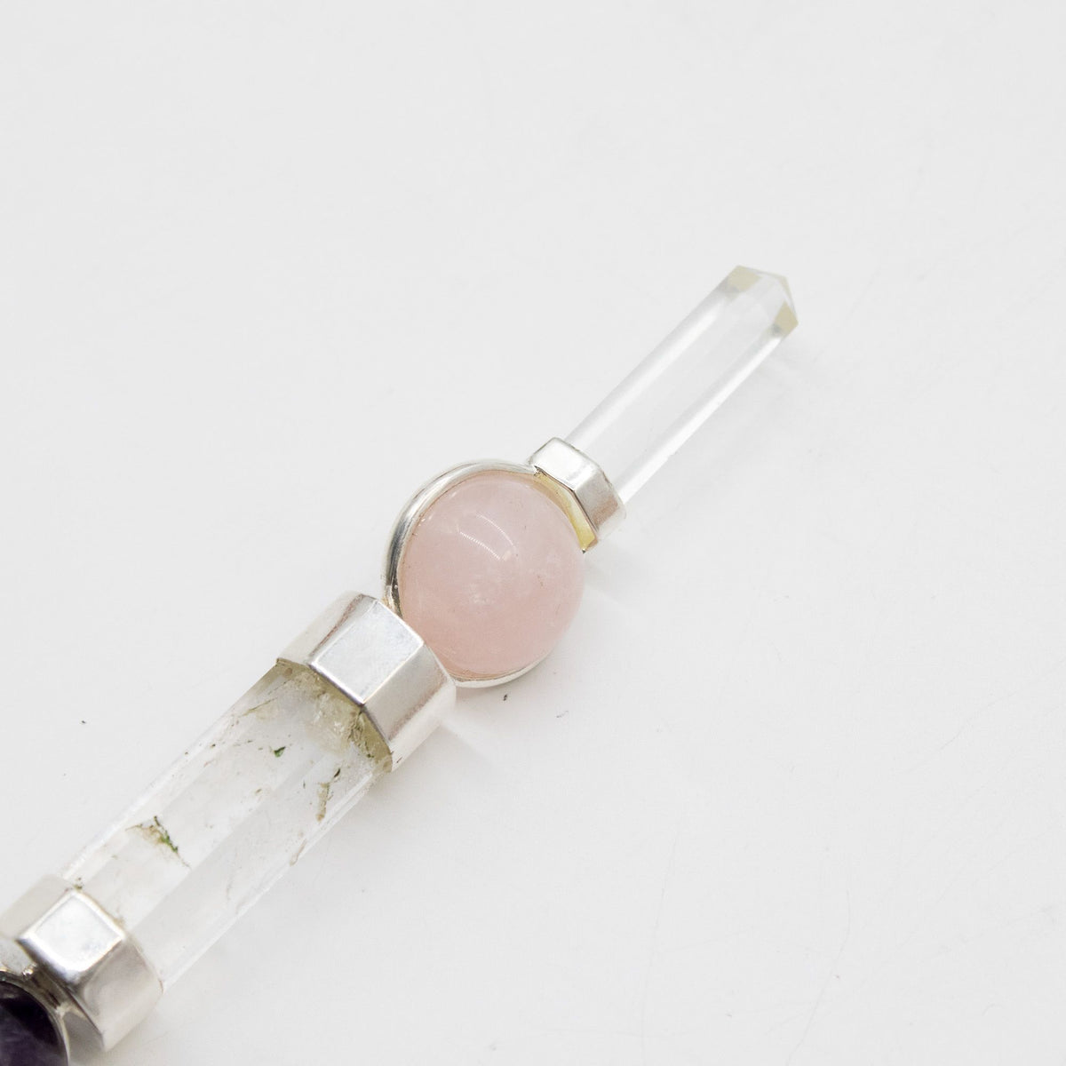 Celestial Prism Wand - Amethyst Moving Crystal Sphere Quartz-Style Stem - 12cm - view 6