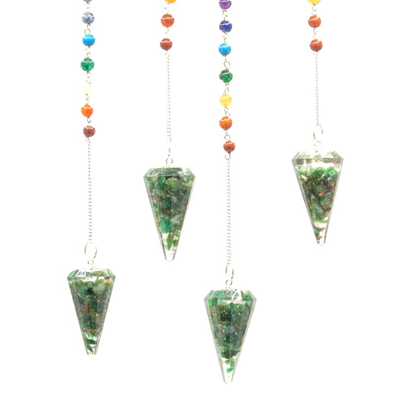 Orgonite Power Chakra Pendulum - Green Aventurine - view 3