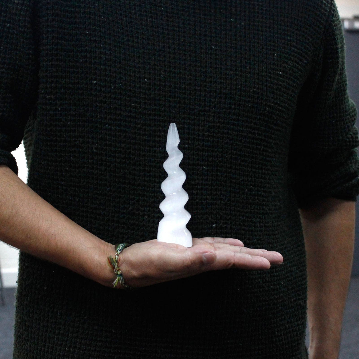 Selenite Spiral Unicorn Horn Tower - Large - view 5
