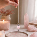 Faceted Gemstone Pendulum - Rose Quartz - view 2