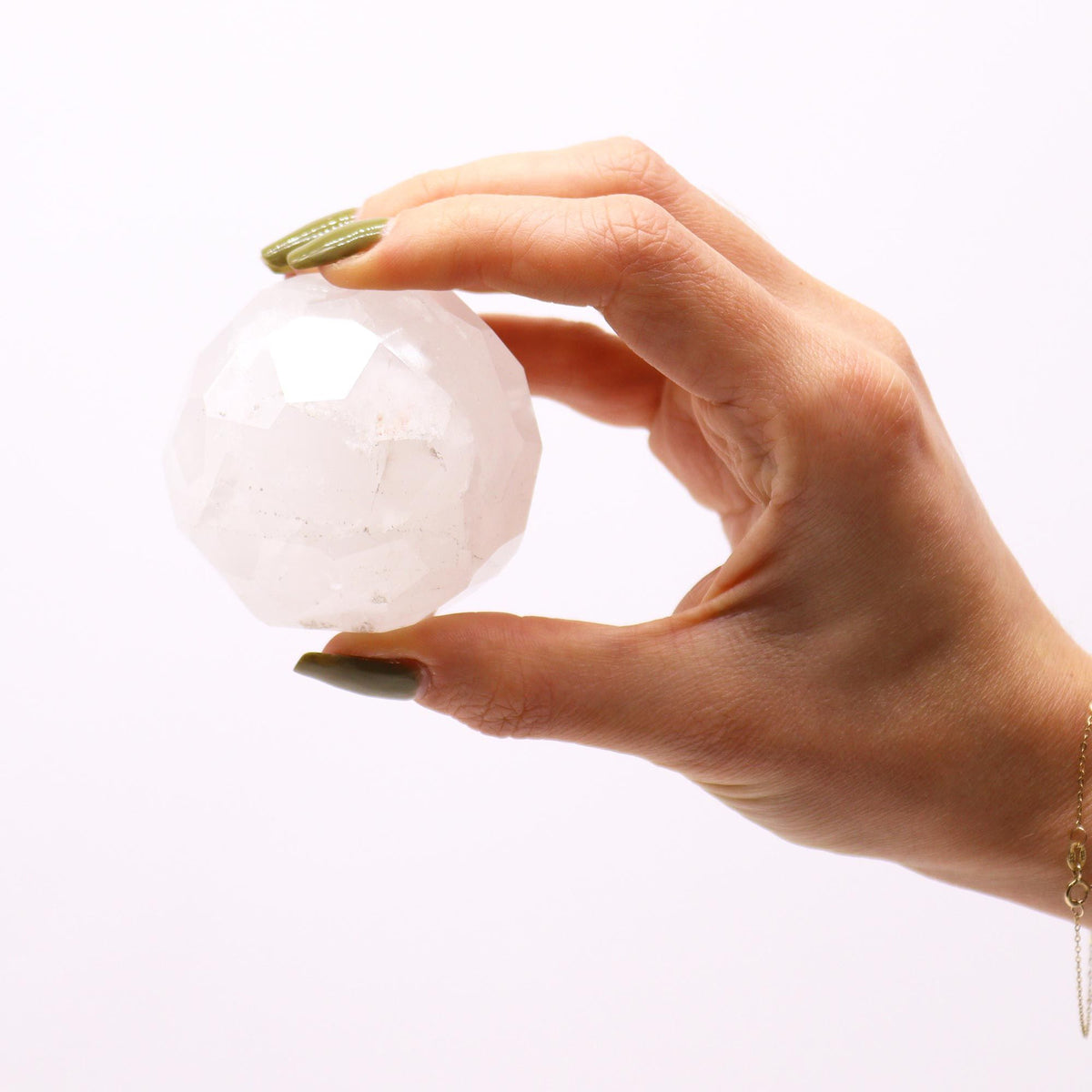 Gemstone Faceted Healing Ball & Stand - Rock Quartz - view 4