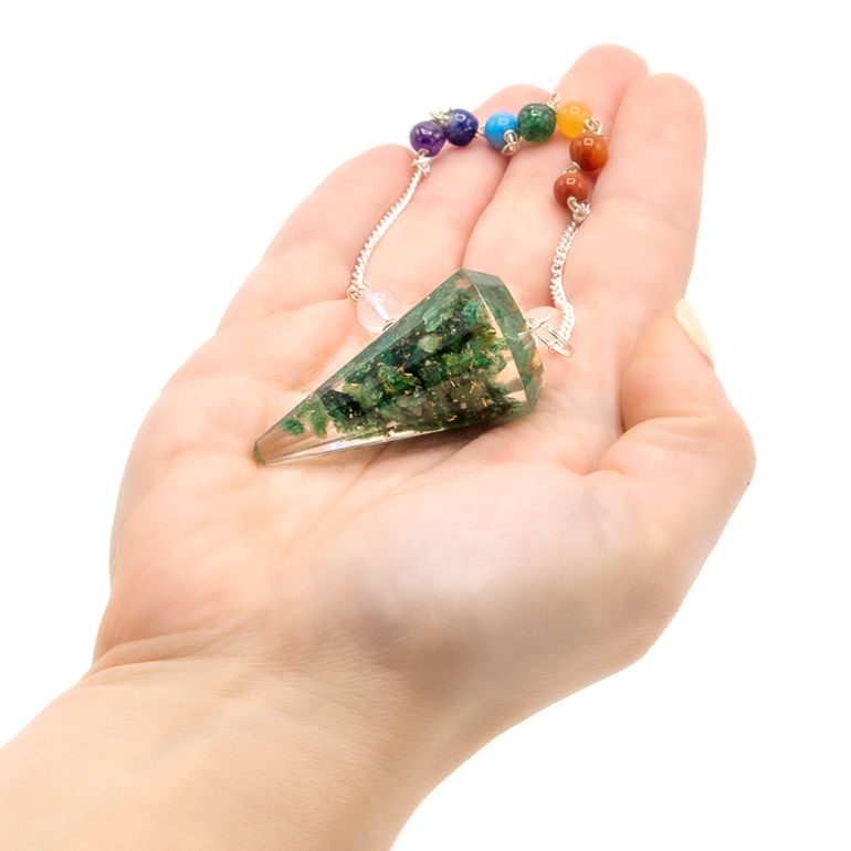 Orgonite Power Chakra Pendulum - Green Aventurine - view 2