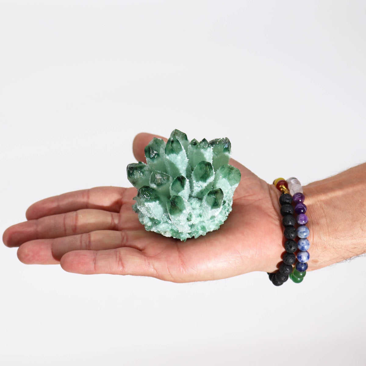 Crafted Quartz Cluster - Green Ghost Quartz - view 4