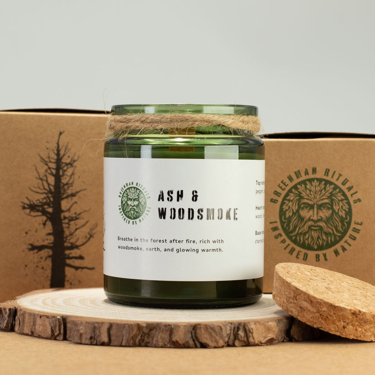 Greenman Woodwick Soy Candle - Ash & Woodsmoke - view 5