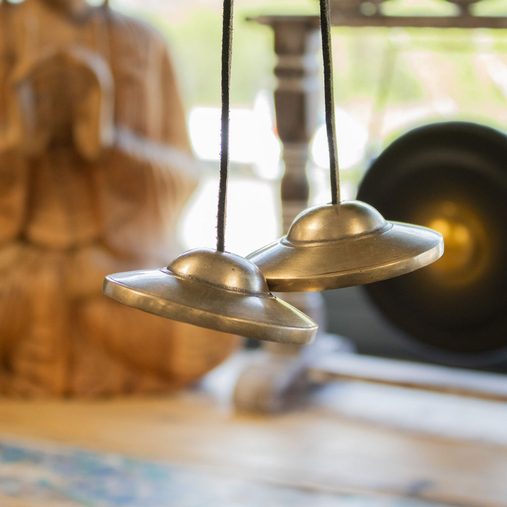 Plain brass Tibetan tingsha cymbals