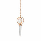 Stellar Gateway - Two Piece Spinning Merkaba Star in Copper Pendulum - Clear Quartz - view 2