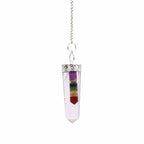 Crystal - 7 Chakra Bounded Thin Point Flat Pendant - view 3