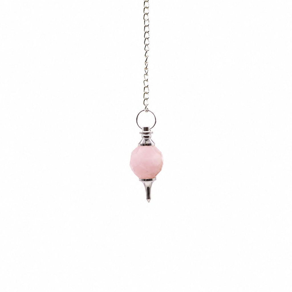 Faceted Gemstone Pendulum - Rose Quartz - view 3