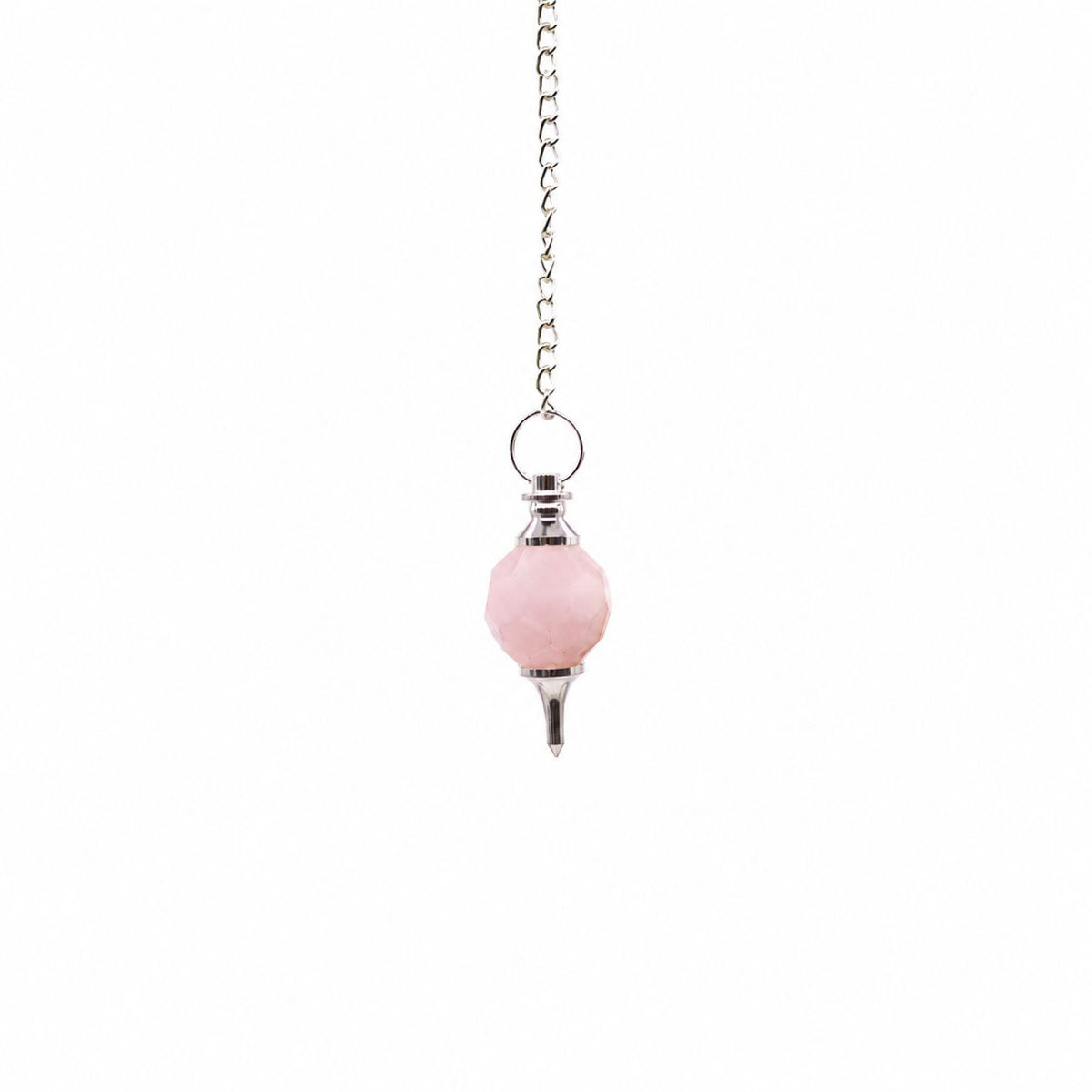 Faceted Gemstone Pendulum - Rose Quartz - view 3