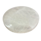 Plain medium round selenite charging plate cut from Moroccan selenite - view 2