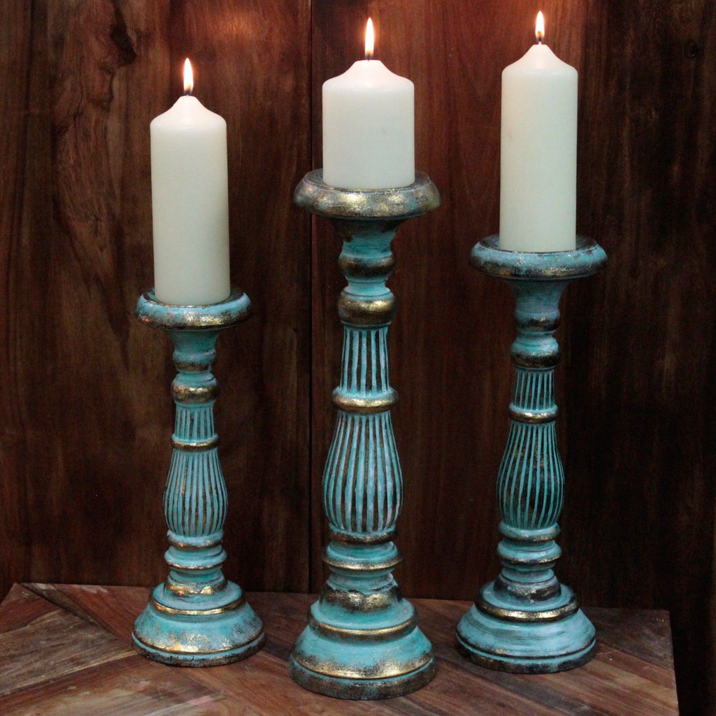Medium Candle Stand - Turquoise Gold - view 3