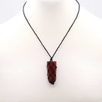 Laced Gemstone Flat Point Pendant - Red Jasper - view 3