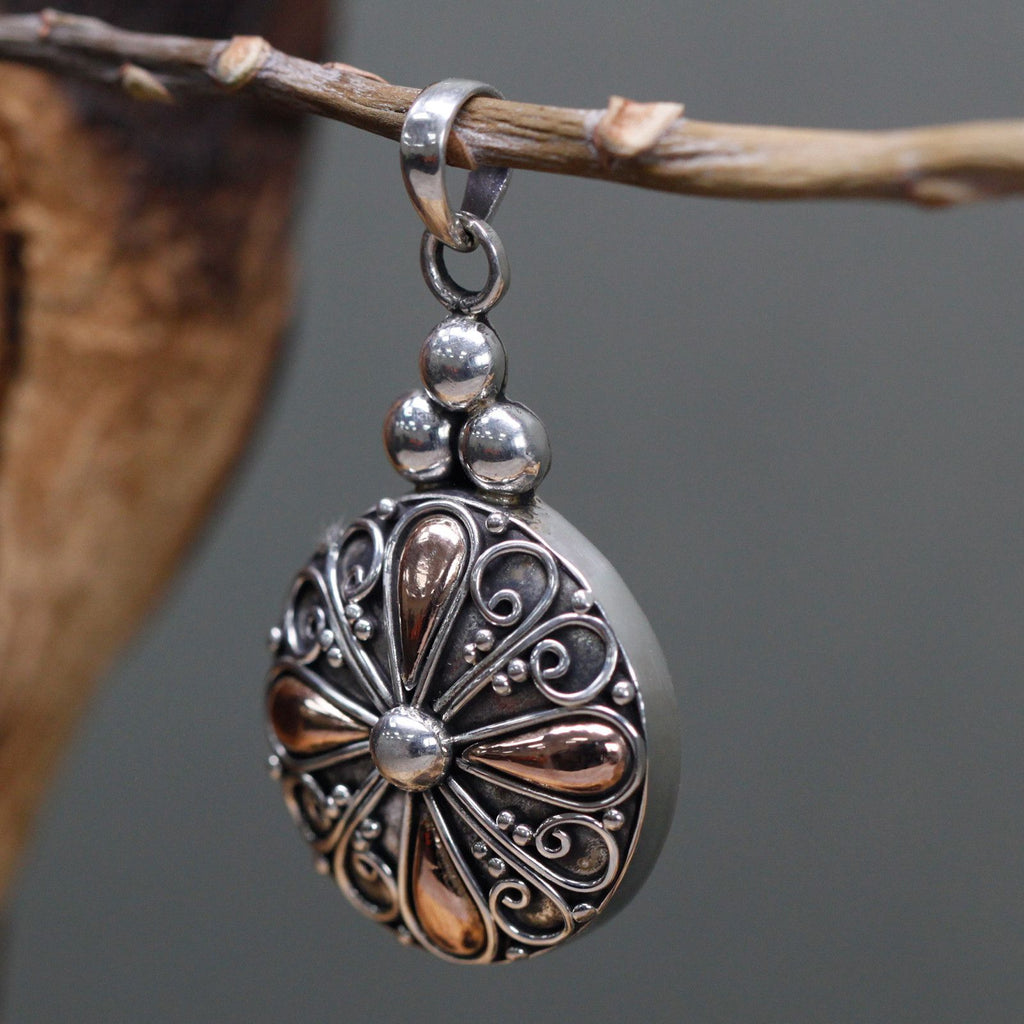 Silver & Gold Pendant - Classic Round - view 3