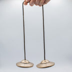 Plain brass Tibetan tingsha cymbals - view 3