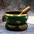 Lrg Tree of Life Singing Bowl Set - Green 14cm - view 5
