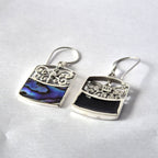 Shell & Silver Earrings - Dragonfly - Abalone - view 2