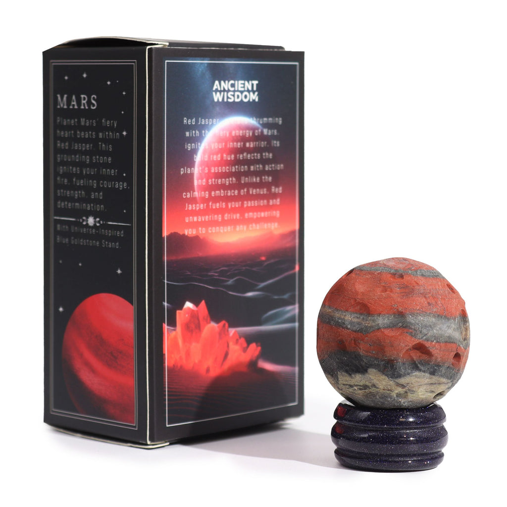 Red Jasper Planet on a Goldstone Stand (MARS) - view 11