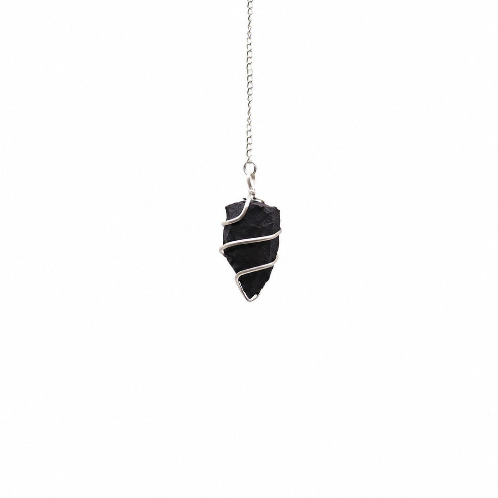 Raw Gemstone Pendulum - Black Agate - view 3