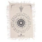 Ancient Witch Pendulum Divination Cloth - Sun Face - Natural & Black
