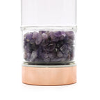 Crystal Glass Tea Infuser Bottle - Rose Gold - Amethyst - view 2
