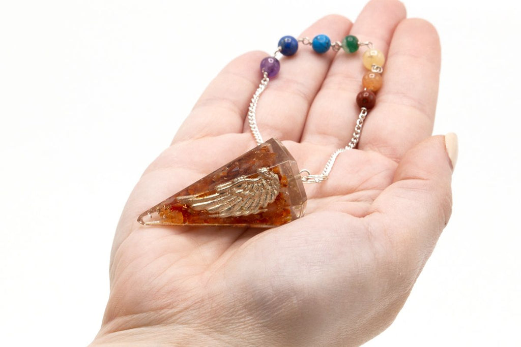 Orgonite Power Chakra Pendulum - Angel Wing - view 2