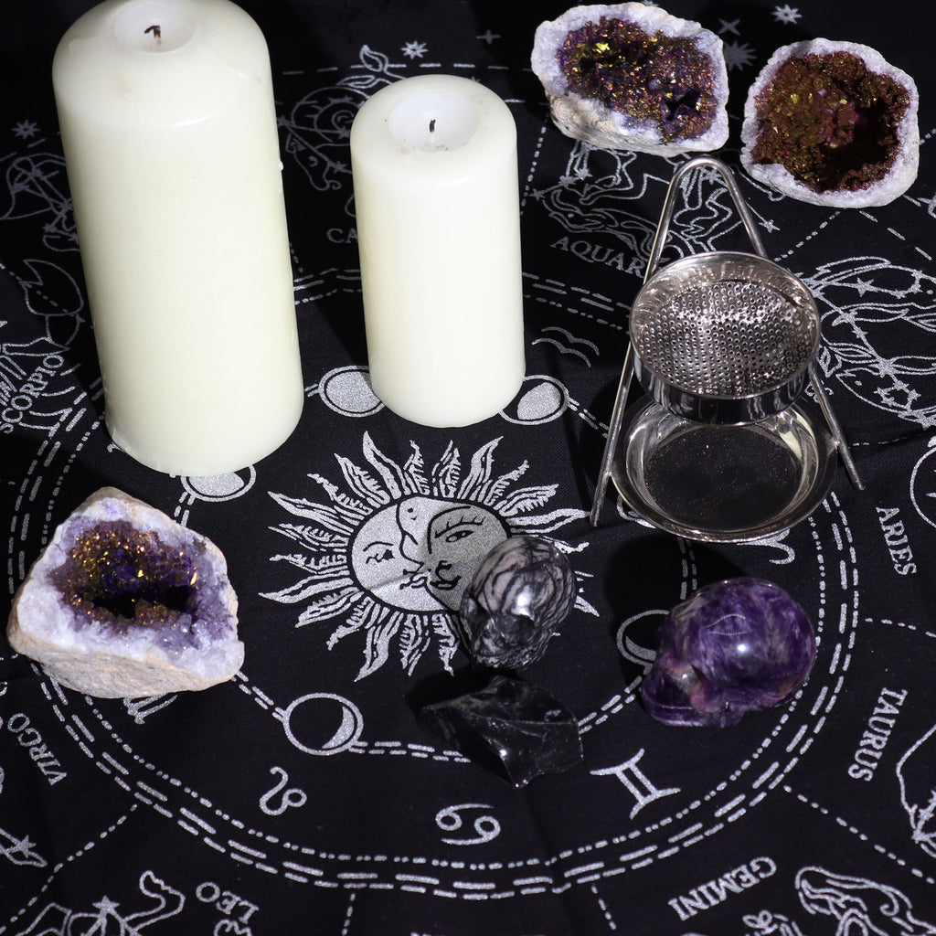 Esoteric Fringed Altar Cloth - Horoscope - view 3
