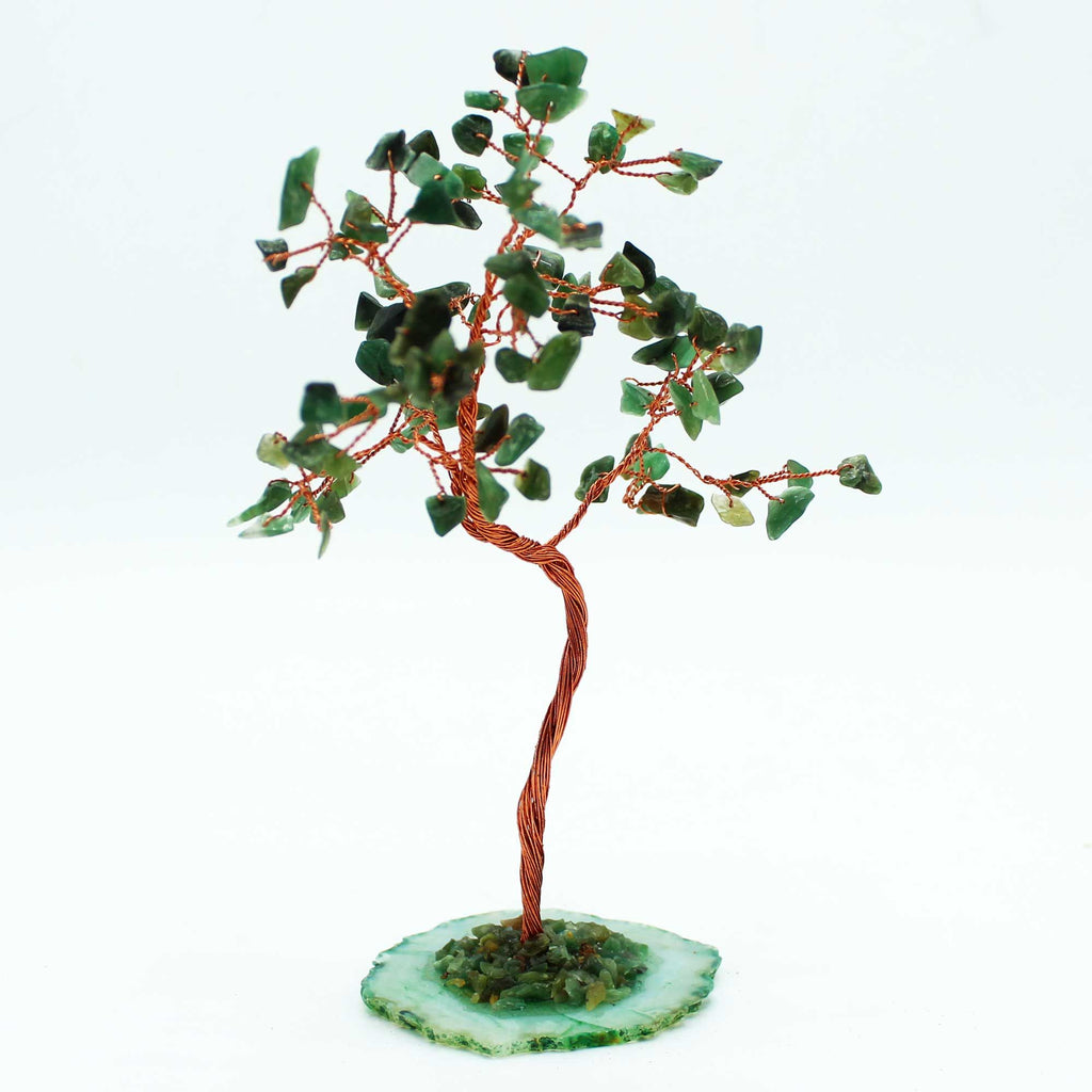 Lrg Gemstone Tree - Green Aventurine on Green Agate Base (100 stones) - view 2
