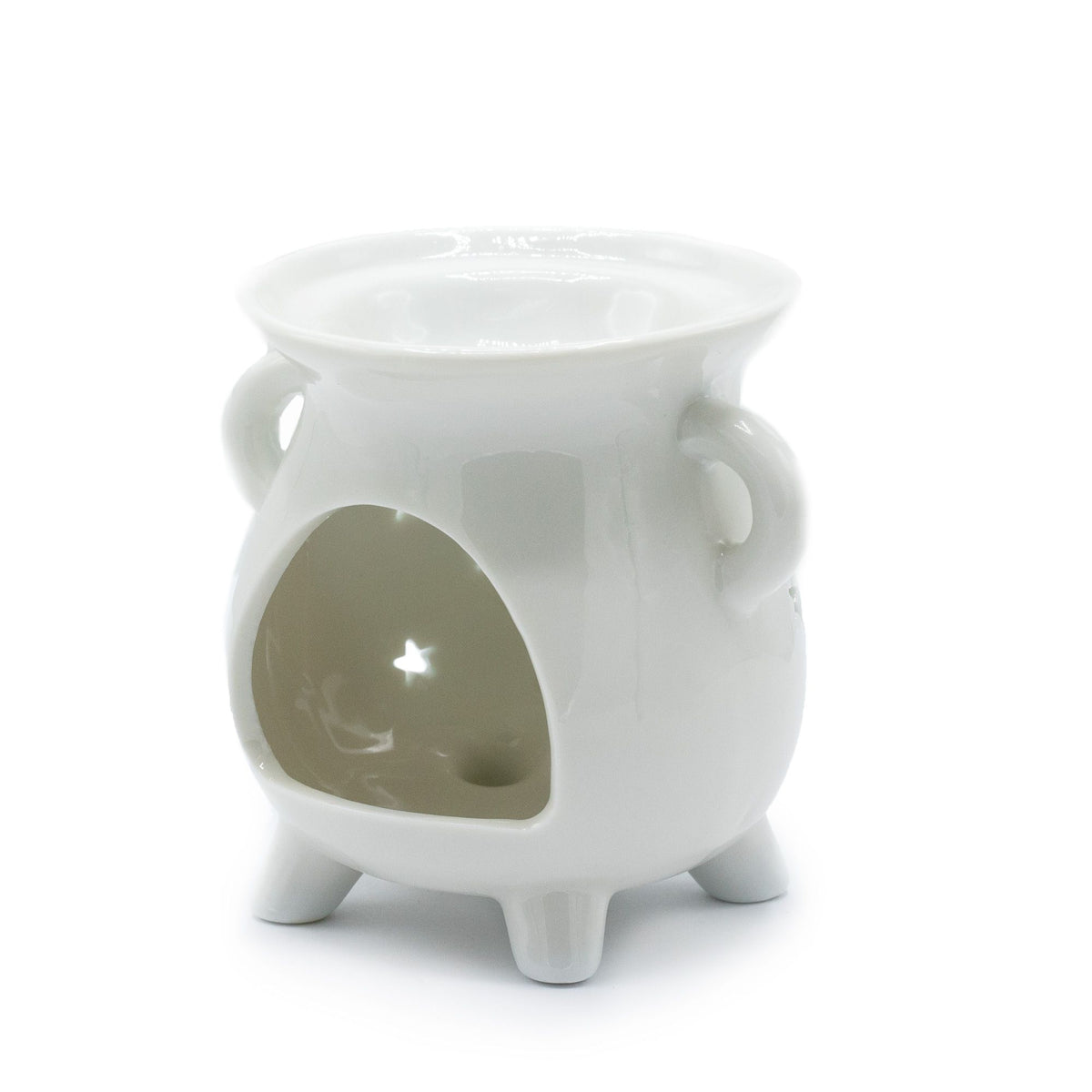 Cauldron Oil Burner - Moon Phase - White - view 2