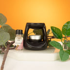 Ceramic Zen Oil Burner - Small Classic - Matt Black - view 2
