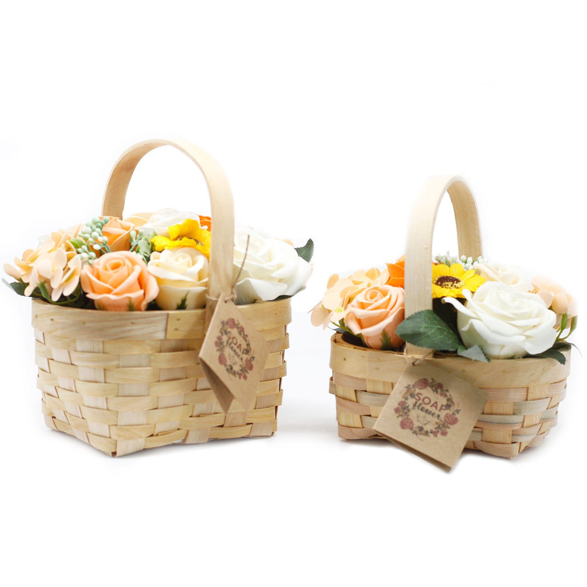 Large Orange Bouquet in Wicker Basket - view 2