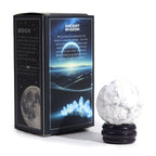 White Howlite Planet on a Goldstone Stand (MOON) - view 2