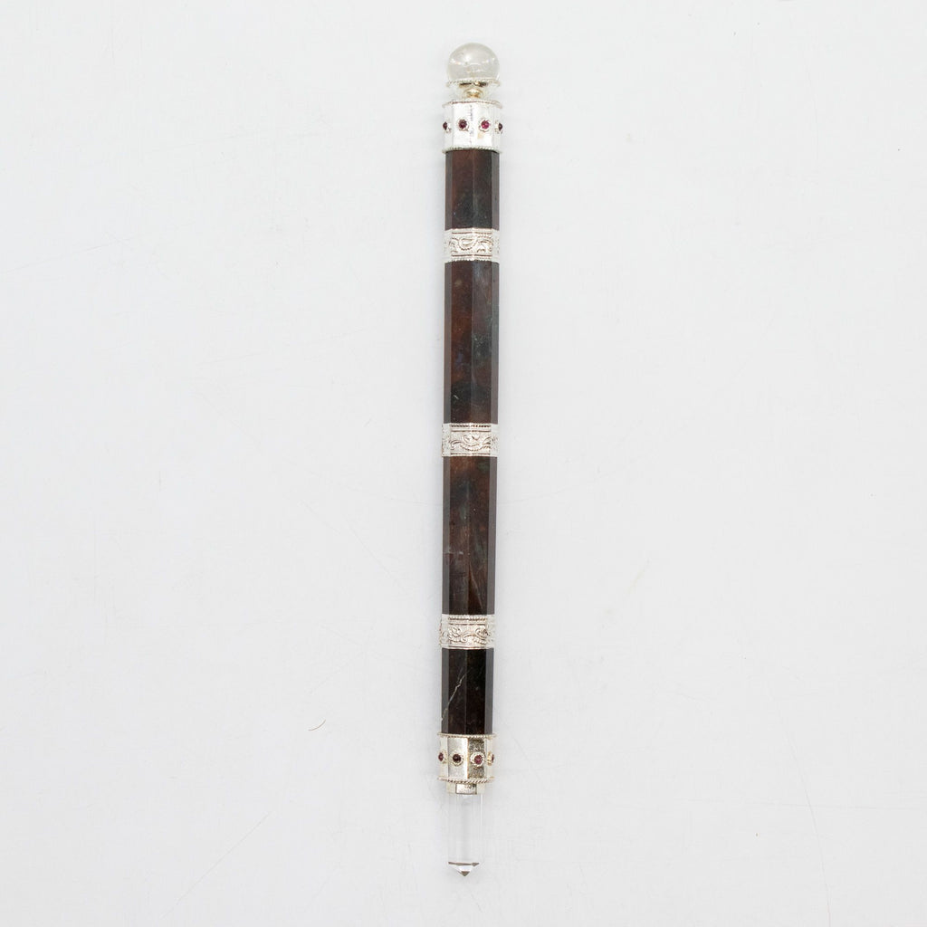 Bloodroot Sovereign Wand - Extra Long Fancy Jasper Magic - Crystal Ball top - 26cm - view 6