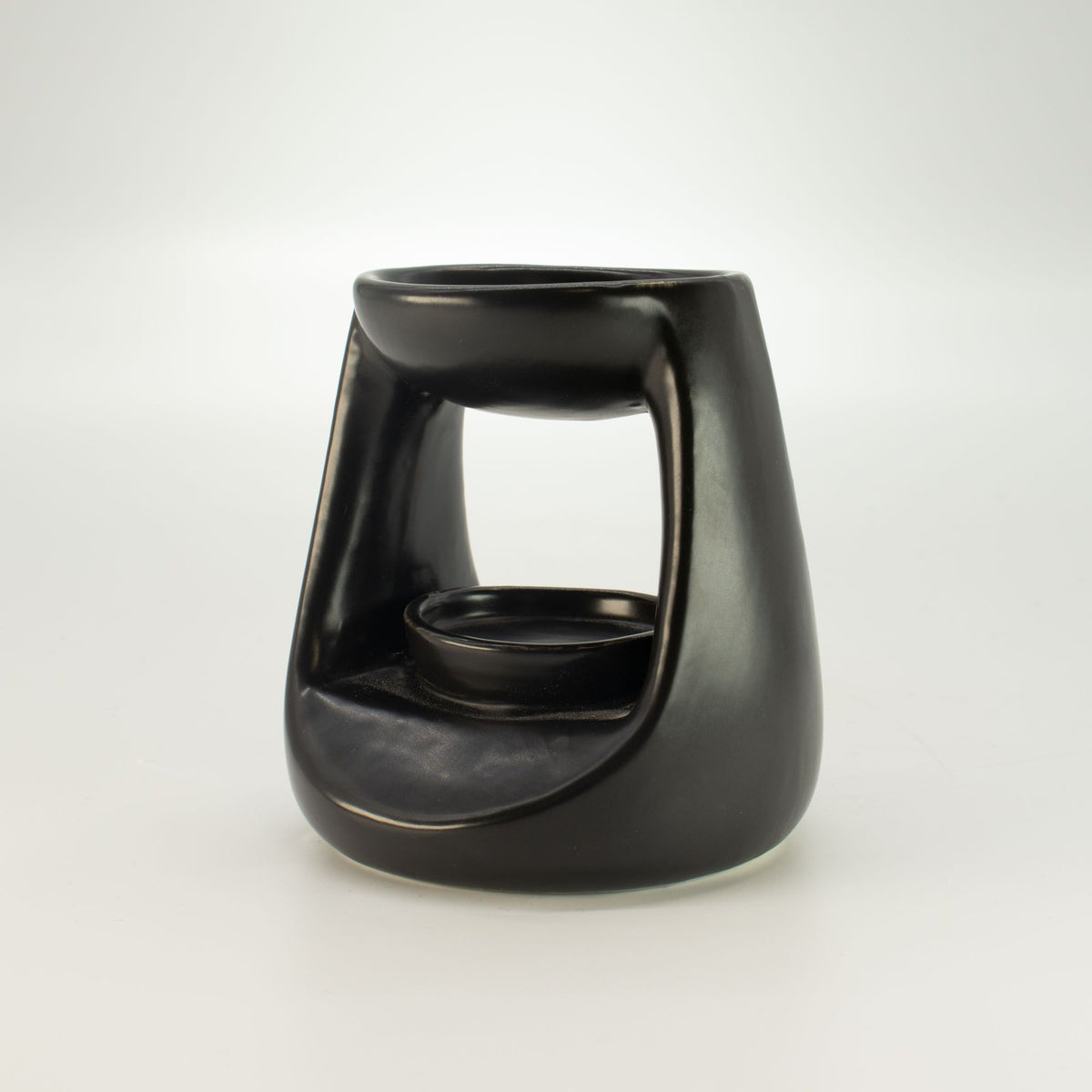 Ceramic Zen Oil Burner - Small Classic - Matt Black - view 3