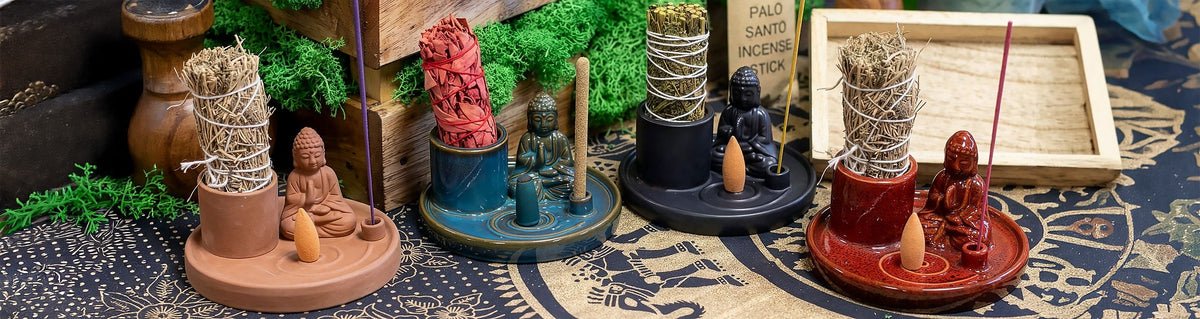 Multi Purpose Buddha Incense Plate - Natural Terracotta Style - view 6