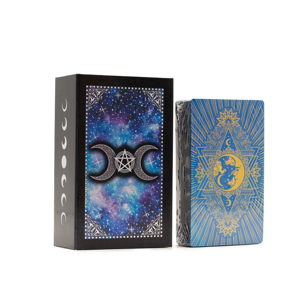 Blue Foil Tarot Card Set - Moon Face - with booklet - view 4