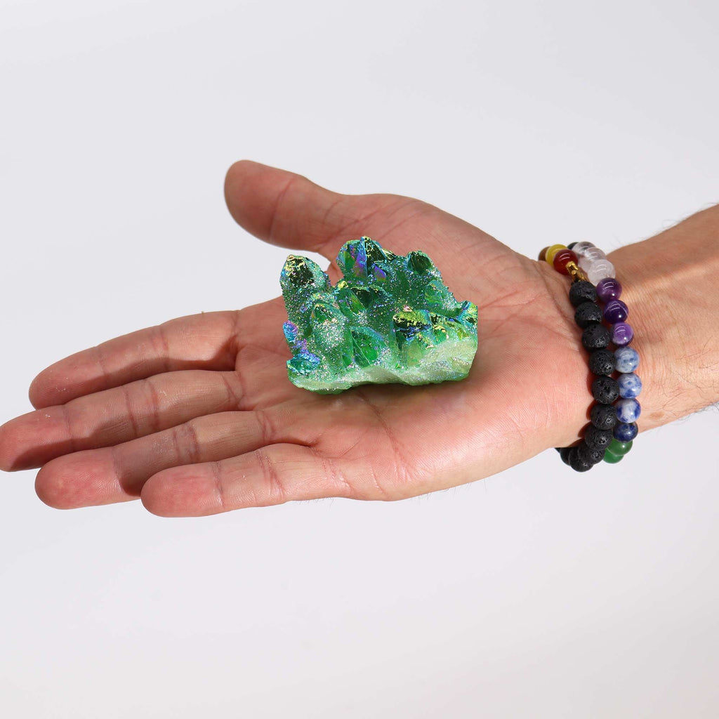 Med Enhanced Quartz - Aura Green Flame Quartz - view 4