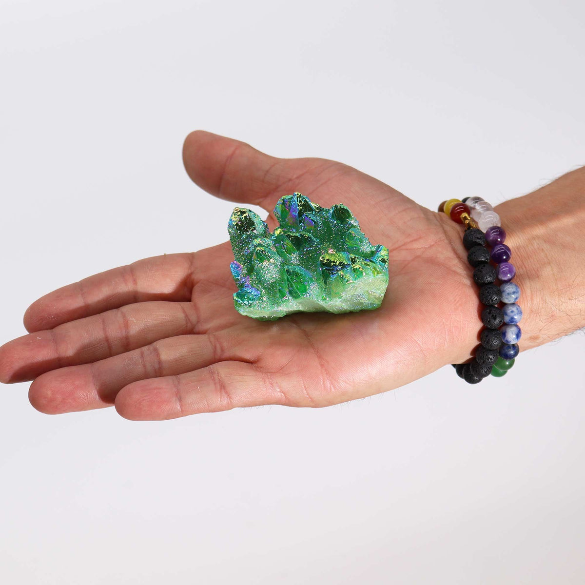 Med Enhanced Quartz - Aura Green Flame Quartz - view 4