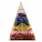 Orgonite Pyramid - Seven Chakra & Flower of Life - view 2