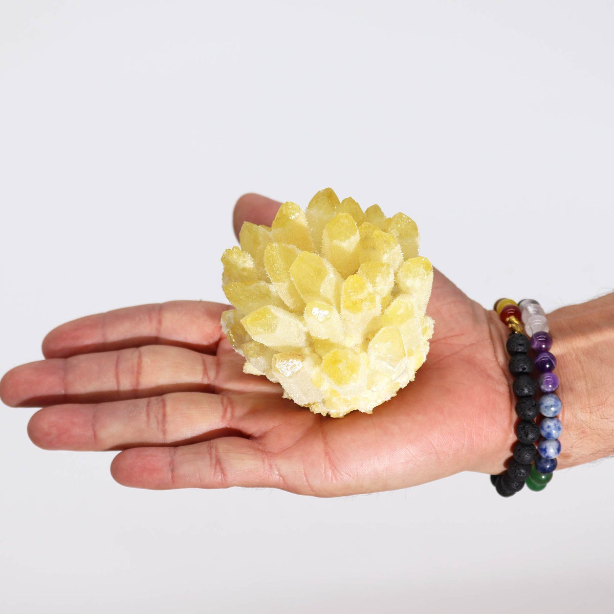 Natural Quartz Cluster - Yellow Ghost Quartz - view 4