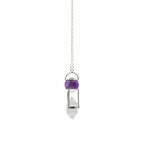 Seeker of Truth - Double Power Pendulum - Amethyst Globe - Clear Quartz Double Terminated - view 2