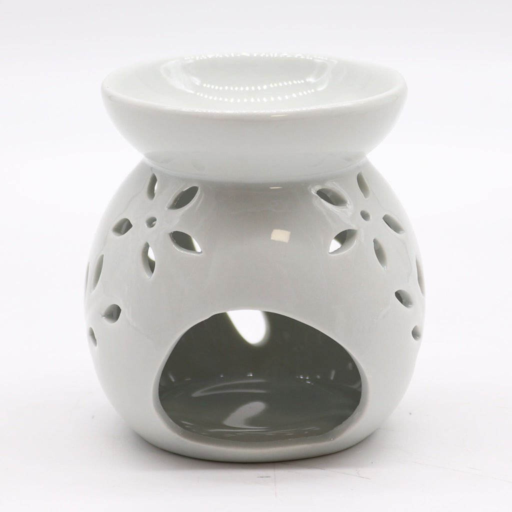 Lrg Classic White Oil Burner - Tree Cut-out - view 2