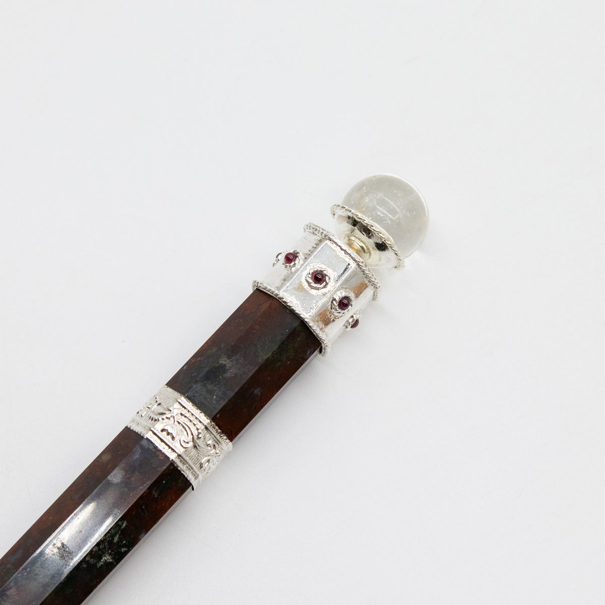 Bloodroot Sovereign Wand - Extra Long Fancy Jasper Magic - Crystal Ball top - 26cm - view 7