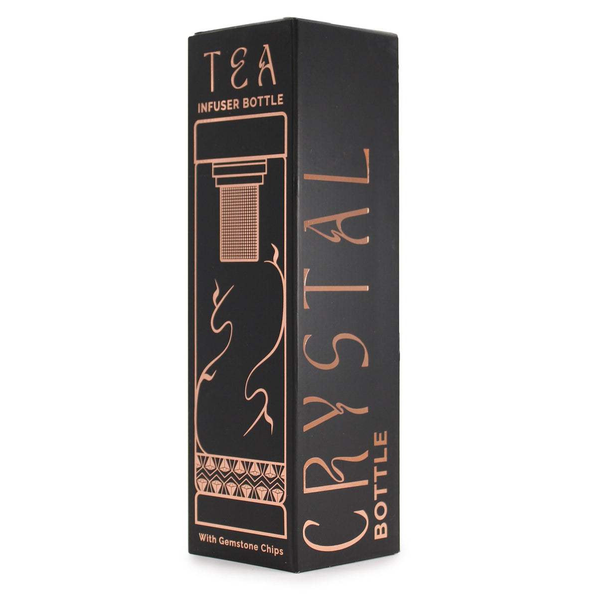 Crystal Glass Tea Infuser Bottle - Rose Gold - Onyx - view 7
