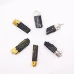 Gemstone Indian Tourmaline & Silver Plated Pendants (6 assorted) - view 2