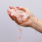 String of warm LED fairy lights threaded with pieces of rose quartz - view 4
