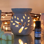 Lrg Classic White Oil Burner - Tree Cut-out - view 3
