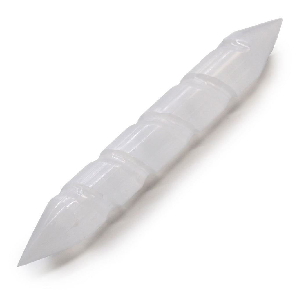 Selenite Spiral Wand - Pointed Ends